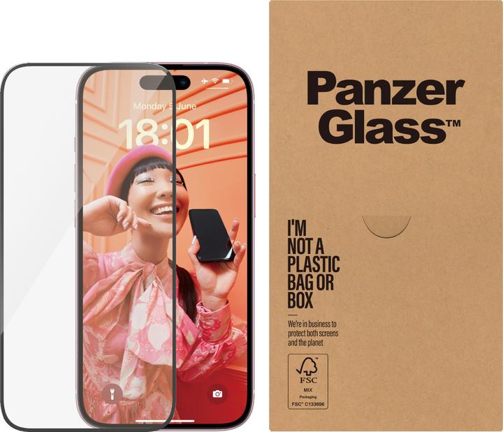 Productafbeelding PanzerGlass Ultrabrede pasvorm (1 Stuk, Apple iPhone 15)