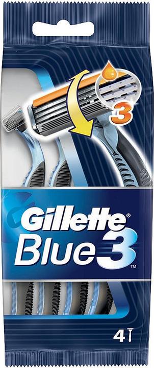Actual product image Gillette Blue3 disposable razor 4pcs
