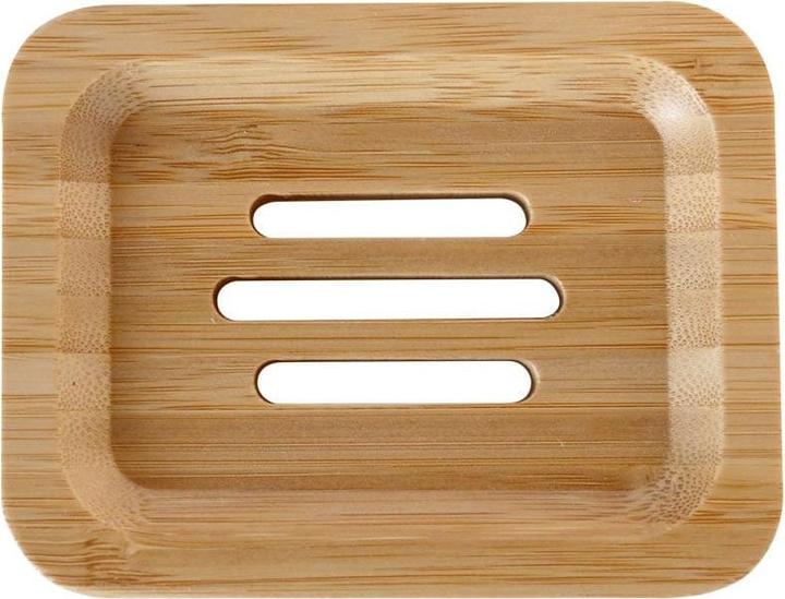 Produktbild Pandoo Bamboo Soap Dish Natural Bamboo Wood Rectangular Soap Tray for Sink
