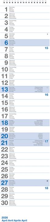Actual product image Biella Wall calendar (12 x 54.5 cm, No binding)