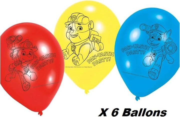 Actual product image Paw Patrol Balloons (6 x)