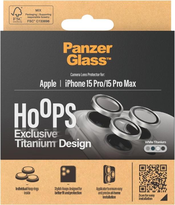 Produktbild PanzerGlass Hoops Camera Lens Protector (1 Stück, Apple iPhone 15 Pro Max, Apple iPhone 15 Pro)