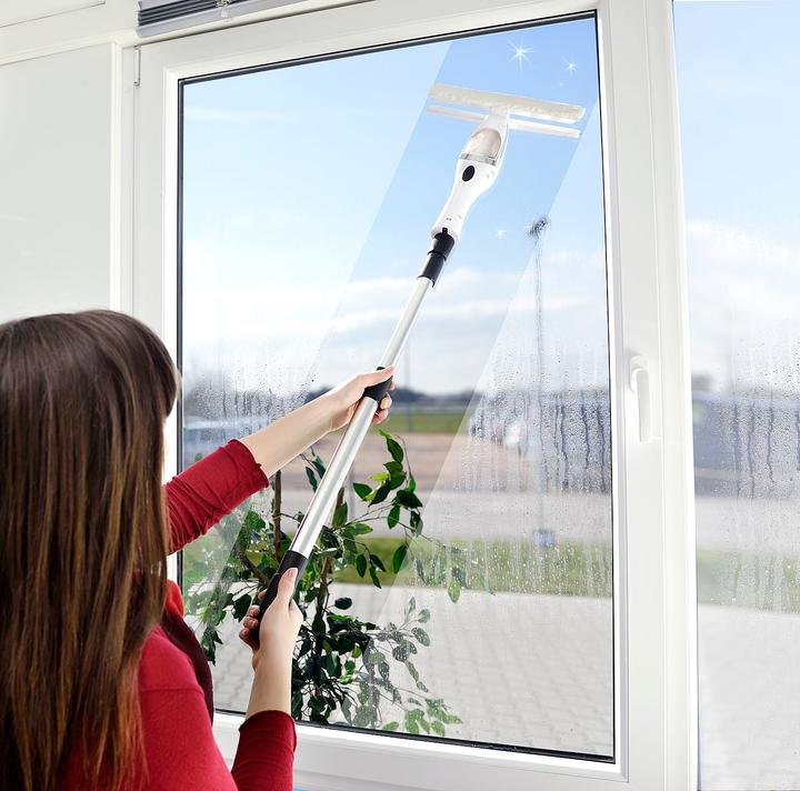 Actual product image Sichler Battery window vacuum cleaner set with telescopic wand & accessories
