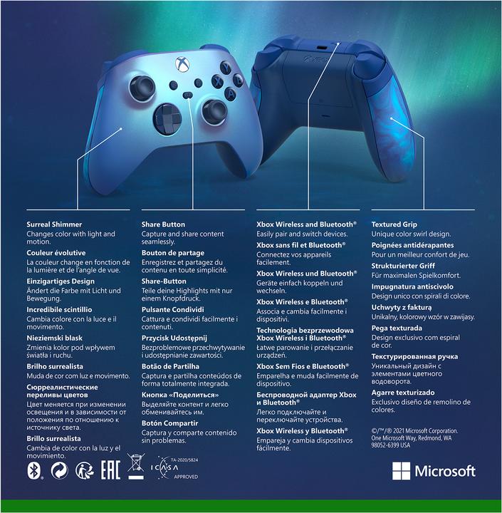 Produktbild Microsoft Xbox Wireless Controller - Aqua Shift Special Edition (Xbox Series X, Xbox One X, PC, Xbox One S, Xbox Series S)