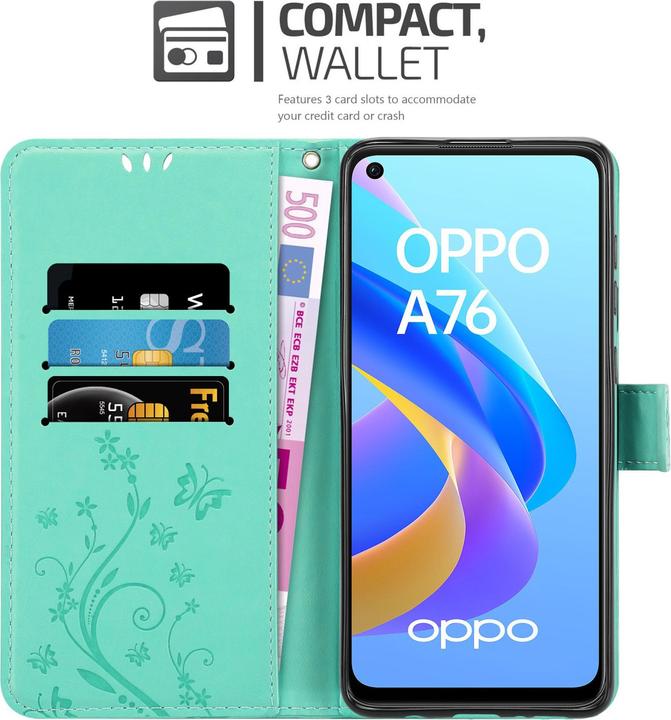 Immagine prodotto Cadorabo Custodia a libro floreale per Oppo A36 / A76 / A96 4G / K10 4G / Realme 9i (Realme 9i, Oppo A76, Oppo A36, Samsung Galaxy S10)