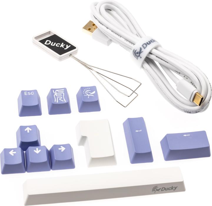 Produktbild Ducky One 2 Pro Mini White Edition Gaming Tastatur, RGB LED - Cherry Silent (DE, Kabelgebunden)