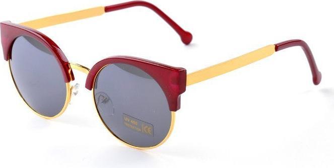 Hermex Cat Eye Vintage Retro 80er Sonnenbrille UV400 - Bordo Rot