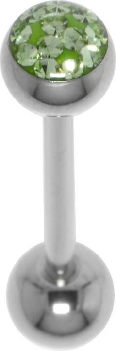 Bijouteria Zungenpiercing (Chirurgenstahl 316L, Epoxiharz, Kristall)