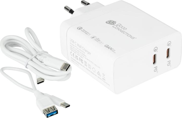Produktbild Good Connections GC USB-Schnellladegerät 140W GaN-Technologie, 2x USB-C, PD 3.1, QC 5.0, PPS weiss (140 W)