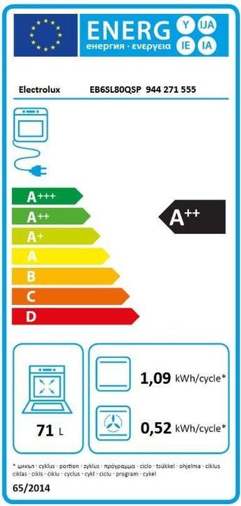 Energie-Label Electrolux EB6SL80QSP