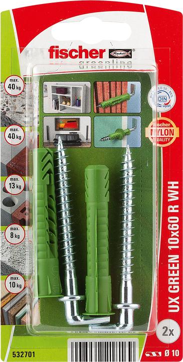Actual product image Fischer Universald. UX Green 10x60 R WH K (2) (2 pcs.)