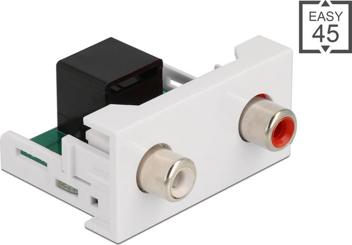 Delock Modulo Easy 45 2 x presa Cinch a presa RJ45 22,5 x 45 mm (Adattatore jack)