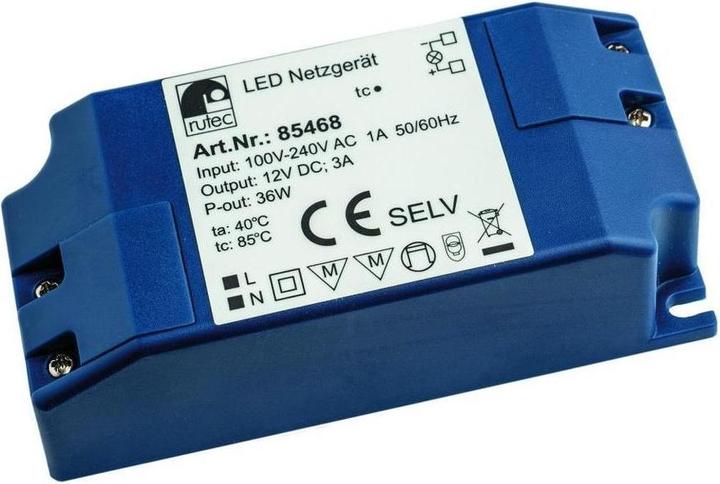 Image du produit Rutec Licht Alimentation LED 12V 36W IP20 85468 ** 100-240V AC Borne à pression 1