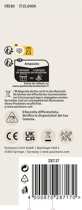 Productafbeelding Paulmann Rustika (E27, 6.50 W, 680 lm, 1 x, F)