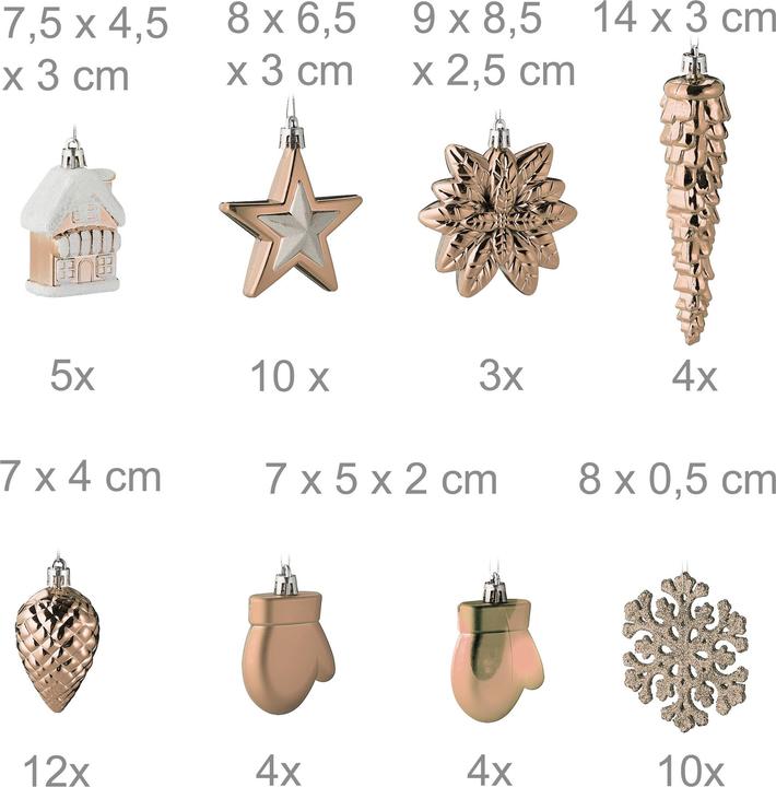 Produktbild Relaxdays 100-tlg. Weihnachtskugeln-Set (100 -teilig)