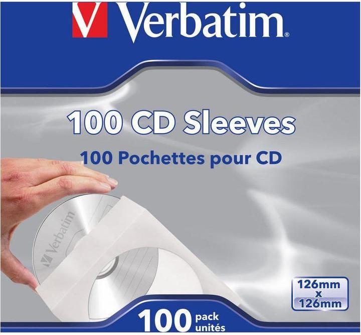 Actual product image Verbatim CD/DVD paper sleeves with window (100 x)