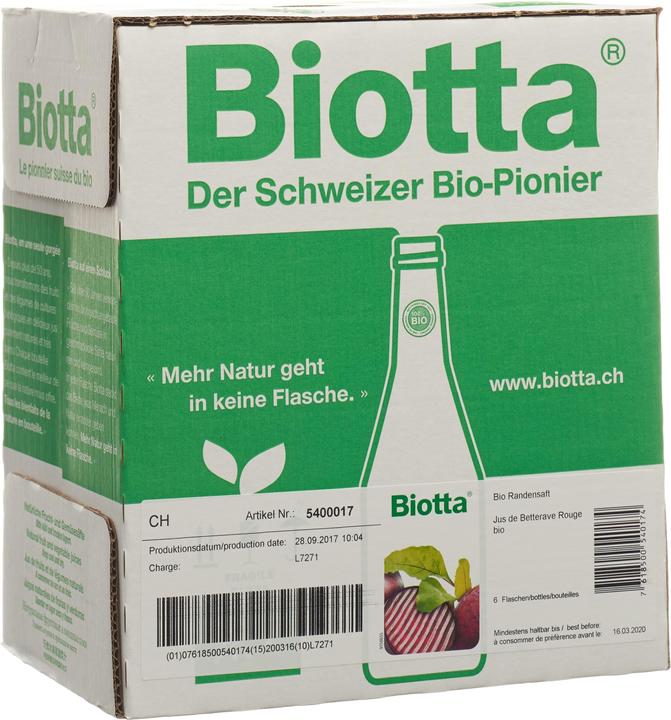 Image du produit Biotta Betterave rouge (6 x 50 cl)