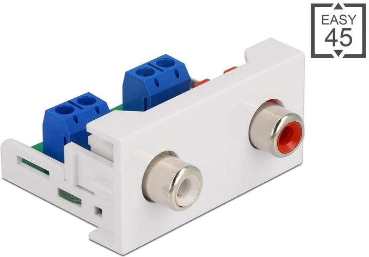 Actual product image Delock Easy 45 module 2 x Cinch socket 22.5 x 45 mm