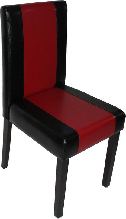 Produktbild Swisshandel24 6x Esszimmerstuhl Stuhl Küchenstuhl Littau - Kunstleder, schwarz-rot, dunkle Beine