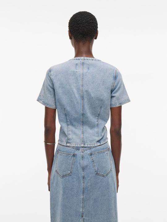 Actual product image Rouge Edit Denim Oberteil mit kurzen Ärmeln (34)