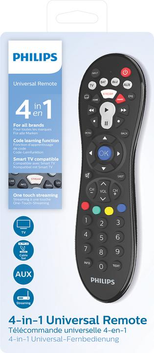 Produktbild Philips Perfect replacement SRP3014/10 remote control IR Wireless Cable, DTV, DVD/Blu-ray, DVR, SAT (Universal Fernbedienung, Miracast)