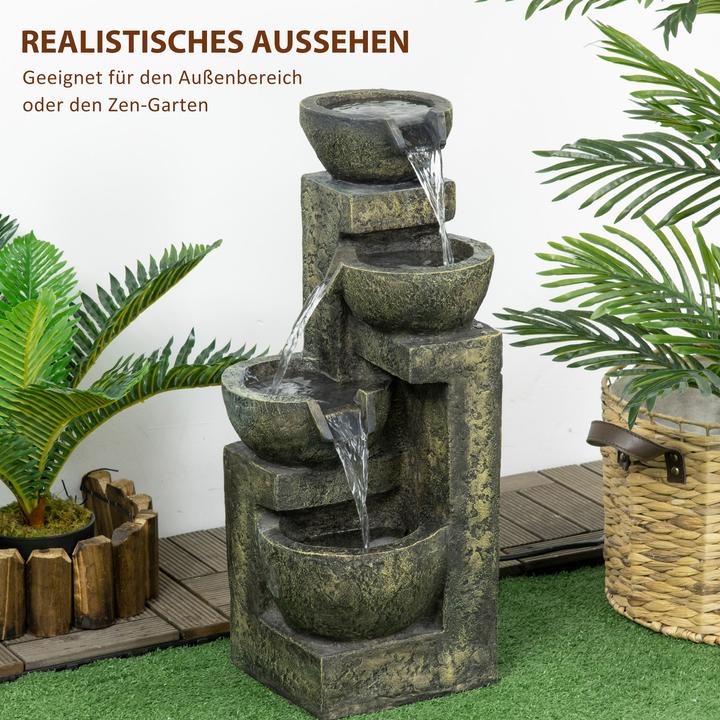Produktbild Swisshandel24 Gartenbrunnen, einstellbare Strömung, Kunstharz, grau
