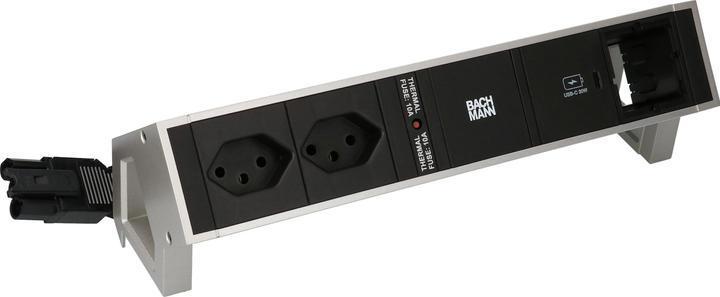 Produktbild Bachmann Tischsteckdosenleiste DESK 2, 2x T13, 1x USB C, 1x Custom (2 x, Typ 13, 0.20 m)