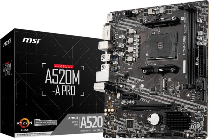 Productafbeelding MSI A520M-A Pro (AM4, AMD A520, mATX)
