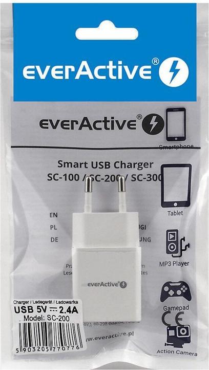 Actual product image Everactive Charger Mains charger SC-200 (USB white colour) (12 W)