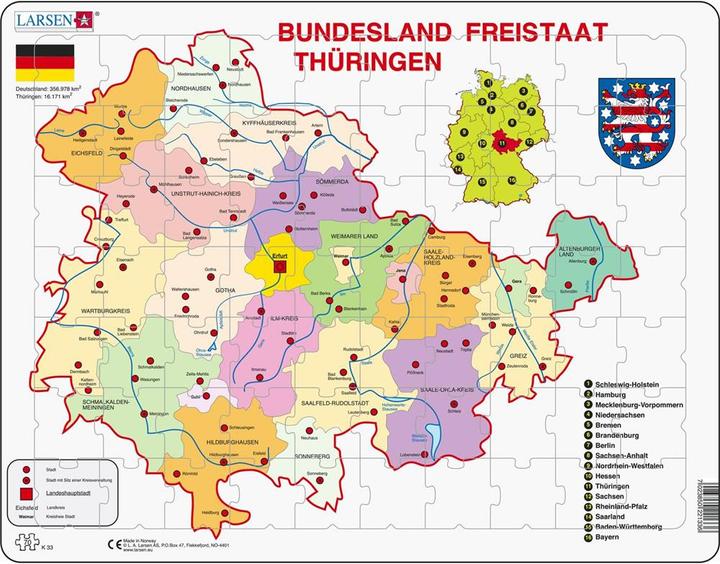 Produktbild Larsen Freistaat Thüringen Politisch (70 Teile)