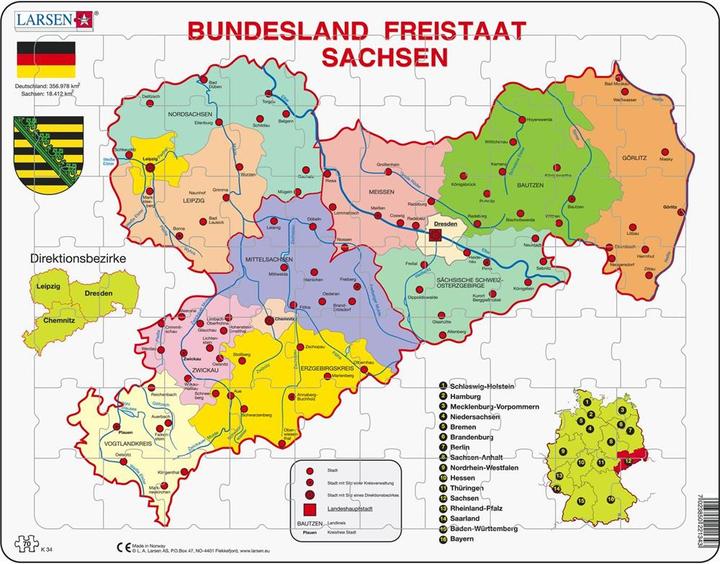 Actual product image Larsen Free State of Saxony Political (70 pieces)