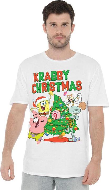 Immagine prodotto Spongebob Squarepants Decorating Maglietta Albero di Natale Uomo (4XL)