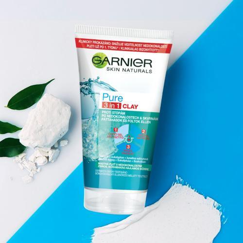Image du produit Garnier Pure Cleaning Gel Gommage et Masque contre les imperfections 3In1 (Gel, 150 ml)