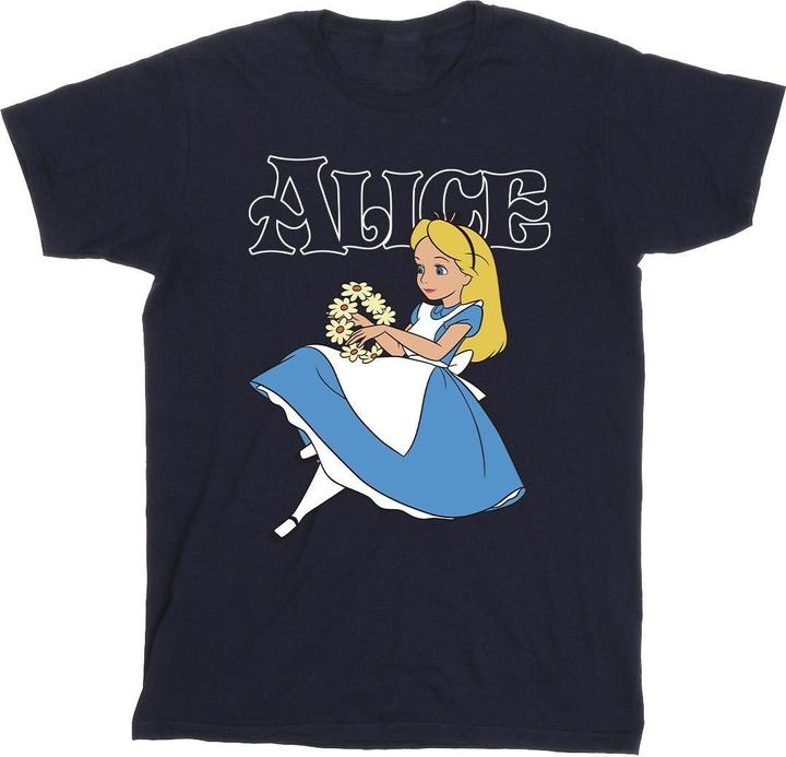 Disney Mädchen Alice im Wunderland Blumen TShirt aus Baumwolle (152, 158)