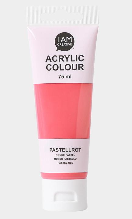 Produktbild I Am Creative Basic Acryl, Acrylfarbe auf Wasserbasis, 75 ml (Pastellrot, 75 ml)