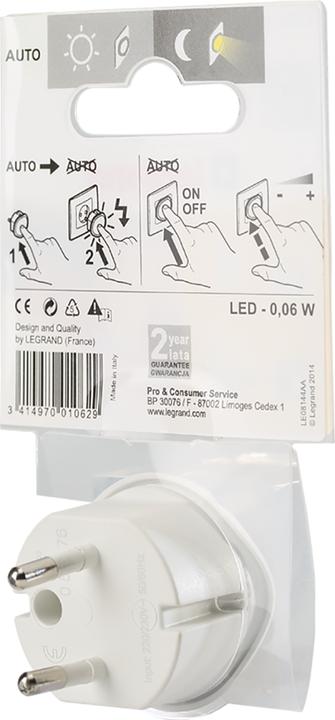 Produktbild Legrand Dimmbares LED-Steckdosen-Nachtlicht mit integriertem Dämmerungssensor