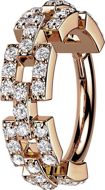 Produktbild Star Piercing Micro Segmentring klappbar rosegold Kette mit Kristallen (Chirurgenstahl 316L)
