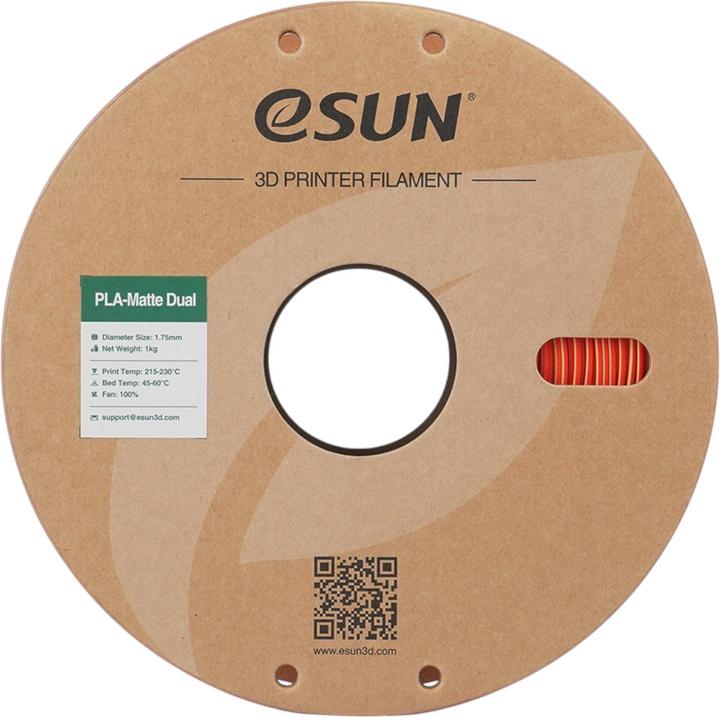 Produktbild eSUN PLA MATTE DUAL 1,75mm RED YELLOW 1kg (PLA, 1.75 mm, 1000 g, Mehrfarbig)