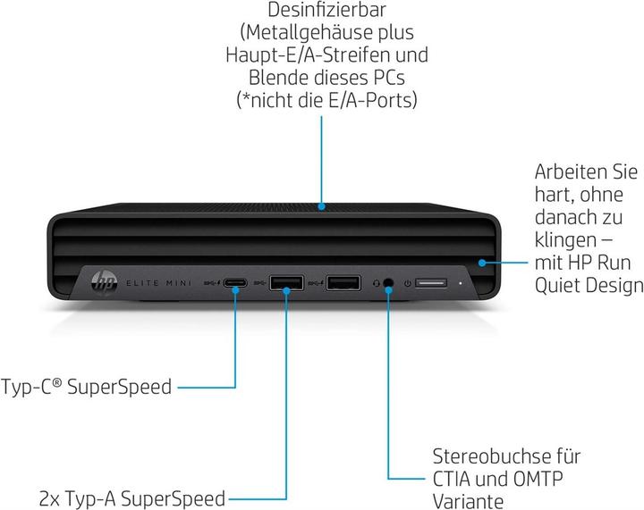 Image du produit HP Elite Mini 800 G9 (Intel Core i7-12700, 16 Go, 512 Go, UHD Graphics 770)