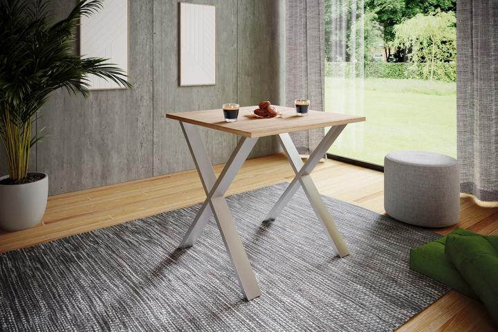 Produktbild VCM Holz Esstisch Xona X Silber (80 x 50 x 76 cm)