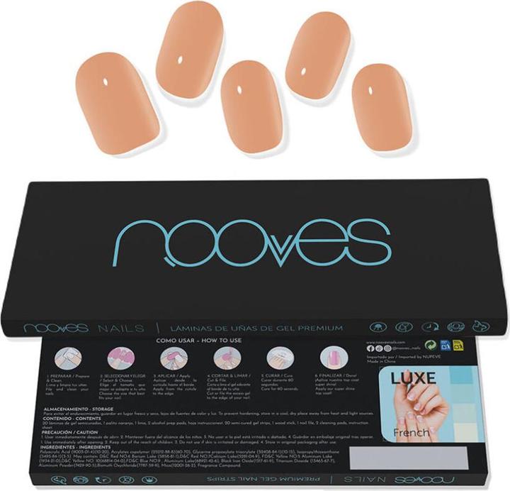 Immagine prodotto Nooves NAILS Premium Gel precured Nail Foils Cru au Soleil Marrone Strisce di gel semicurativo Semi-Per (Unghie artificiali, Nude)
