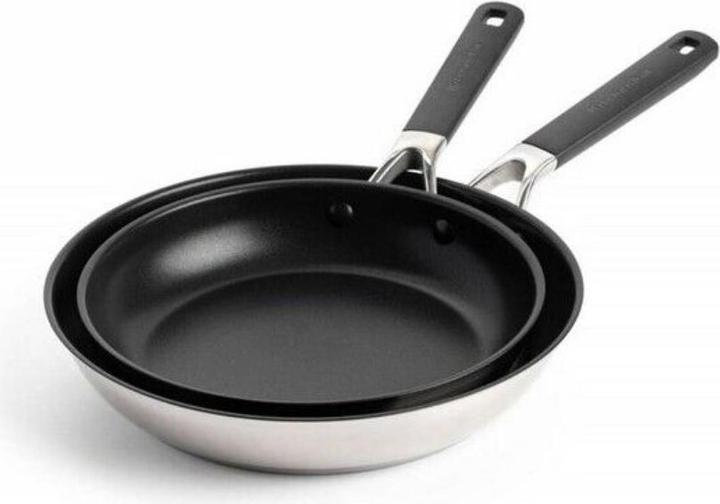Actual product image KitchenAid Classic Stainless Steel koekenpannenset 2-delig 24+28cm - RVS - inductie (28 cm, Pot, Stainless steel)