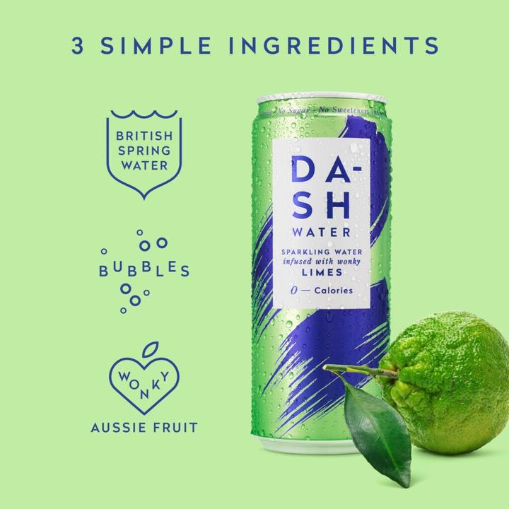 Actual product image Dash Water Lime Sparkling Water (12 x 33 cl)