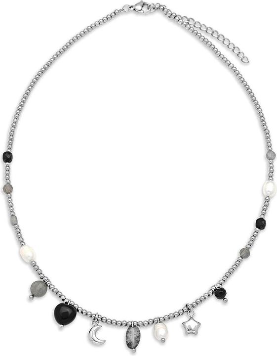 Leyda Halskette Charms Edelstahl (Edelstahl, Stein)