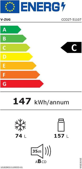 Energie-Label V-Zug 5110100000 (231 l)