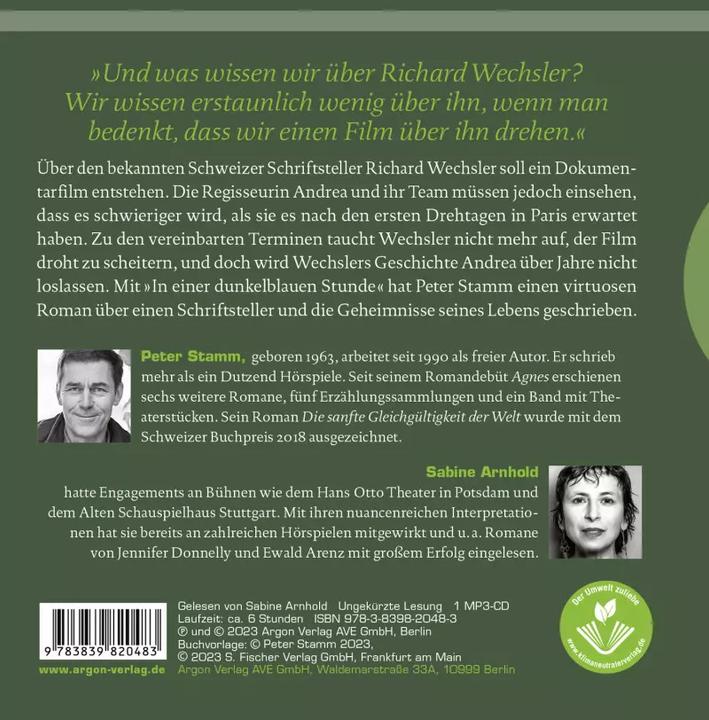 Produktbild In einer dunkelblauen Stunde (Peter Stamm, Sabine Arnhold, Deutsch)
