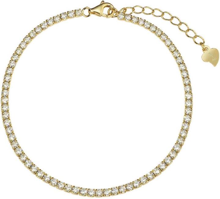 Bijouteria Silber-Armkettchen (20 cm, PVD Beschichtung (goldfarben), Silber 925, Zirkonia)