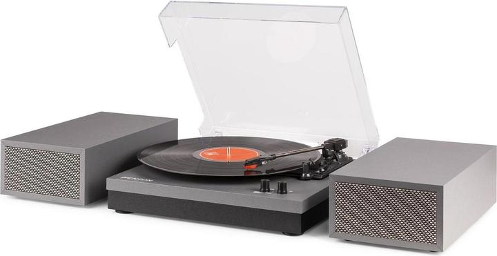 Actual product image Fenton Platenspeler met Bluetooth en Speakers - RP165G - Incl. Naald - Aluminium / zilver (Semi-automatic)