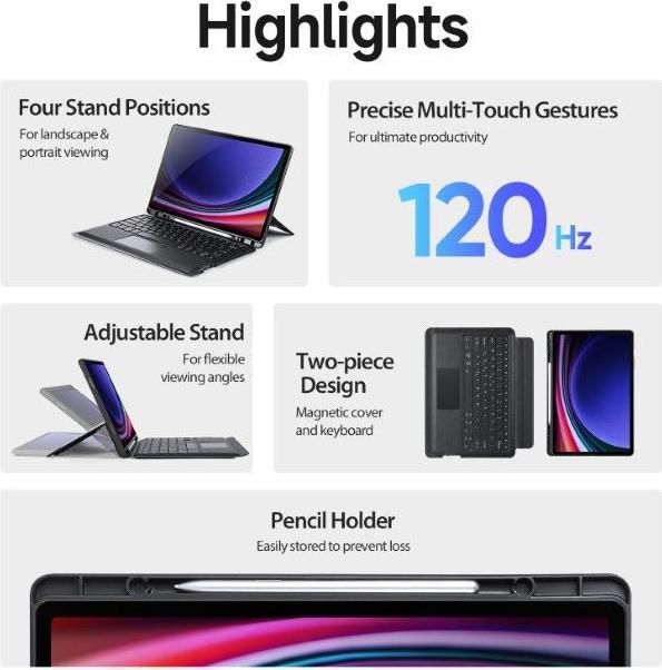 Actual product image Dux Ducis DK Series Keyboard Case (US, Galaxy Tab S9 FE+, Galaxy Tab S9+, Galaxy Tab S10+)