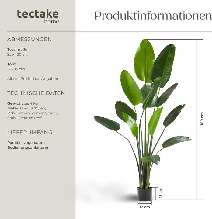 Actual product image tectake Künstlicher Paradiesvogelbaum Tropic, naturgetreu (180 cm)